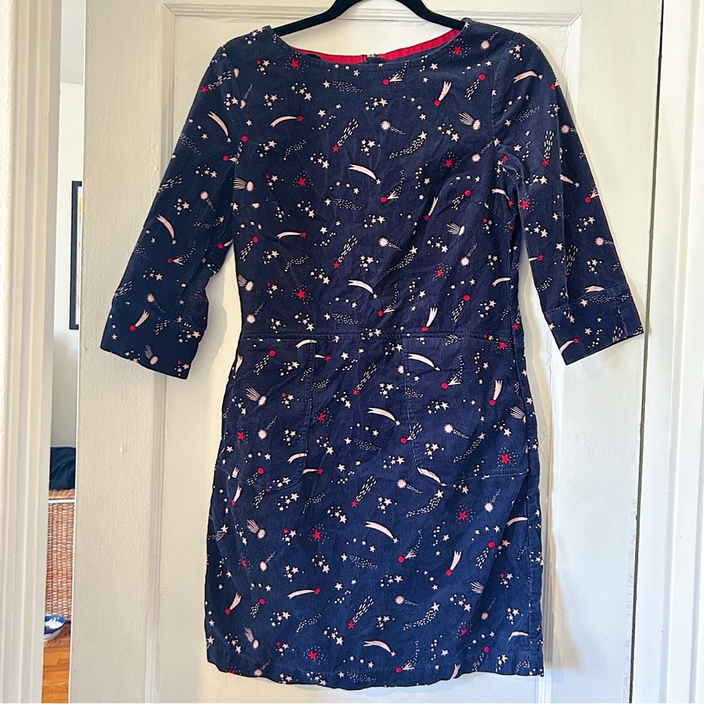 Boden Navy Corduroy Midi Dress